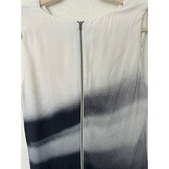 Helmut Lang Beam Shift Dress Sleeveless Hi-Low Midi Size 6 Grey Scale - Picture 8 of 12